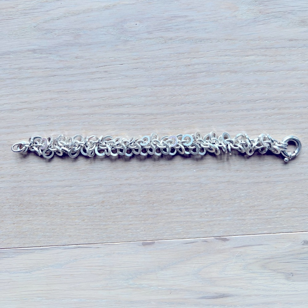 Beautiful vintage sterling silver statement bracelet